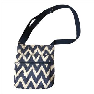 Thirty-one crossbody navy and cream purse